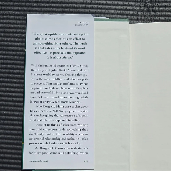 Go-Givers Sell More by Bob Burg and John David Mann - Green Cover - Picture 2 of 4